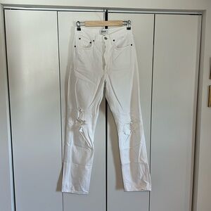 Agolde 90’s Jean organic cotton white ripped jeans